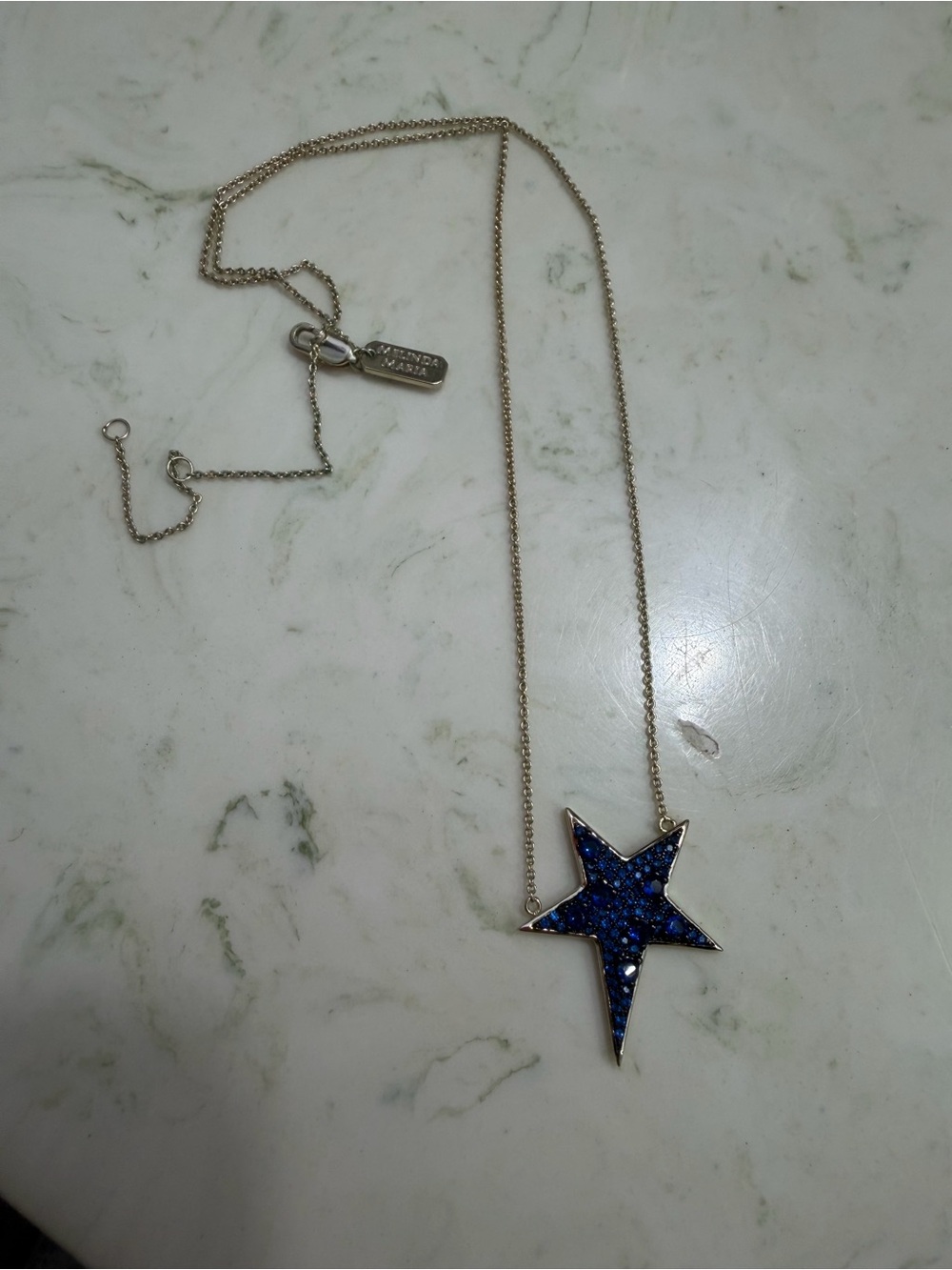 Melinda Maria Silver Necklace with Blue Star Pendant